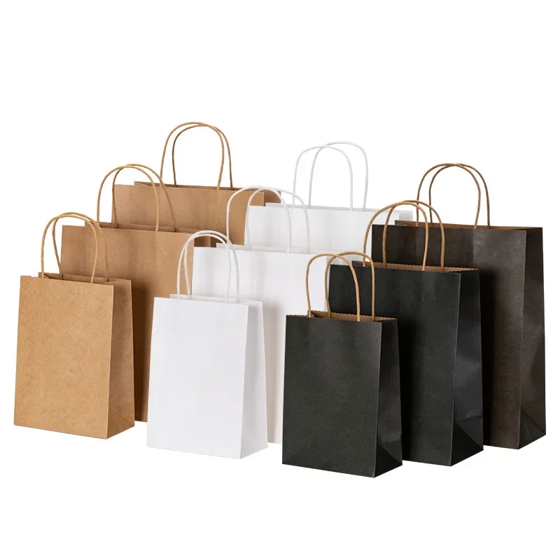 Wedding/Event Supply Store - 10/20/30/40/50 ชิ้น/ชุด ถุงกระดาษคราฟท์มีหูหิ้ว ถุงบรรจุของขวัญ สำหรับร้านค้า เสื้อผ้า