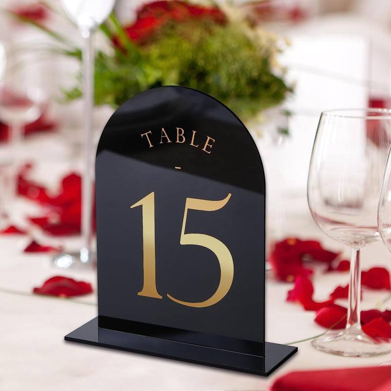 ตัวเลขโต๊ะอะคริลิคโค้งสำหรับงา - Table Number Gold บทวิจารณ์และราคา