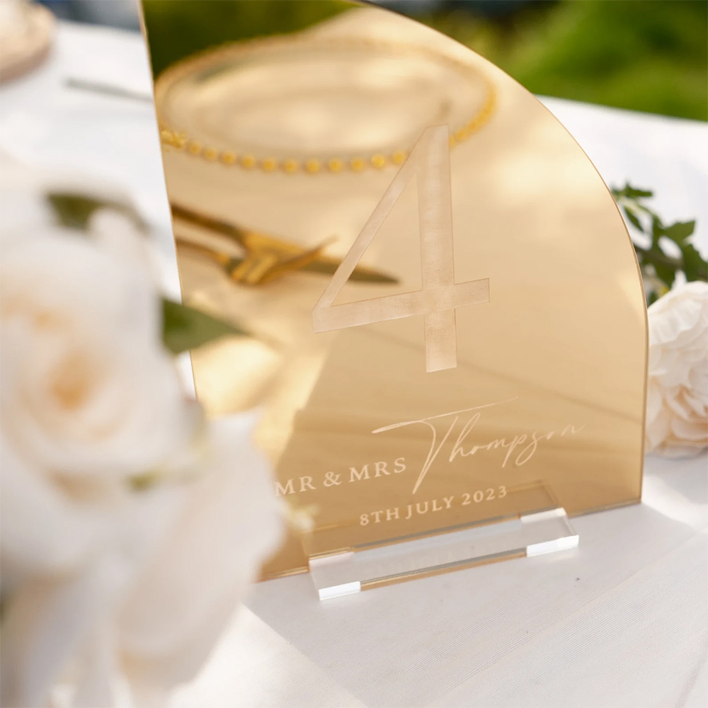 ป้ายบาร์งานแต่งงานแบบกำหนดเอง  - Table Number Gold บทวิจารณ์และราคา